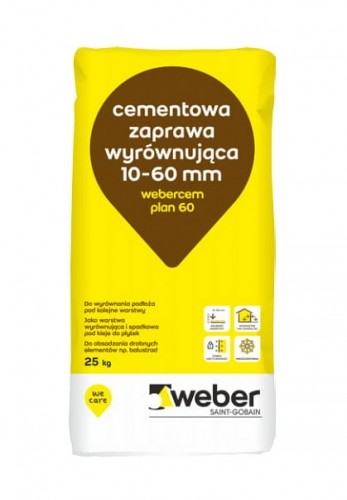 Weber Zaprawa wyrównująca webercem plan 60 cementowa 25 kg