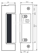 Łucznik Elektrozaczep symetryczny NO podstawowy rewersyjny 11-13V 0,29A 1411-12DC 19814-1205