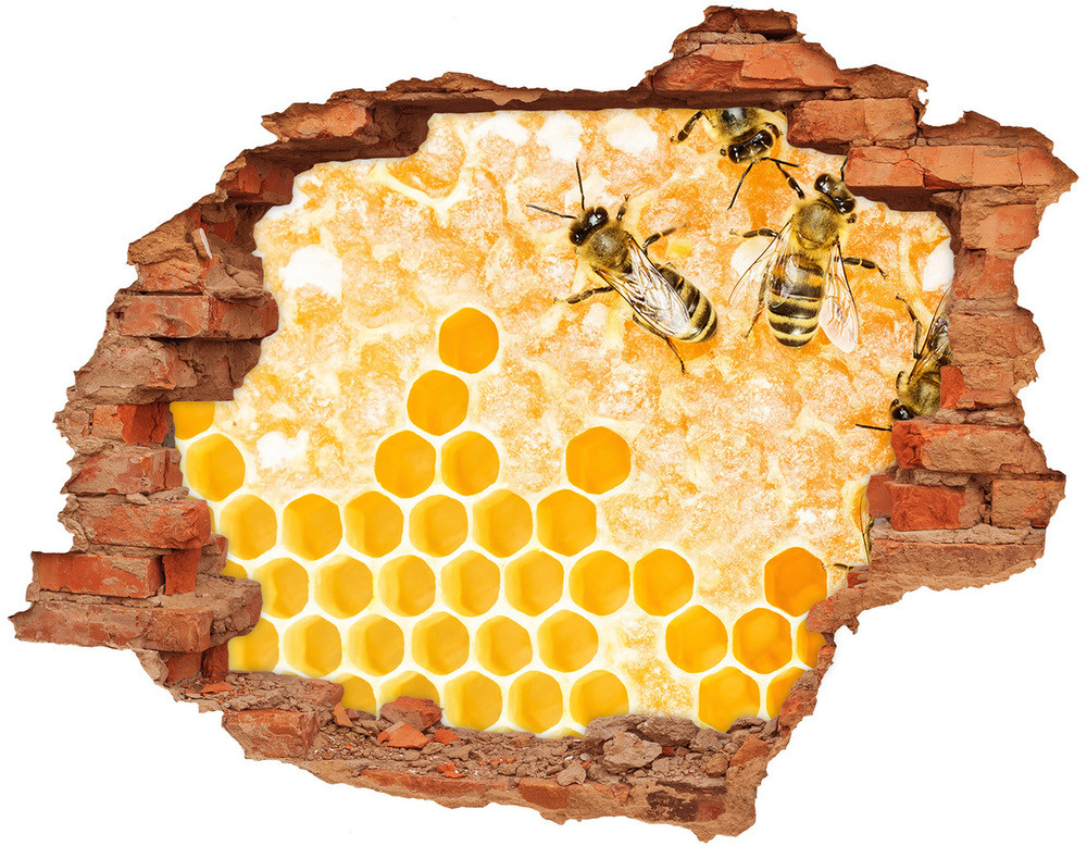 Wallmuralia.pl Dziura 3d fototapeta naklejka Pracujące pszczoły