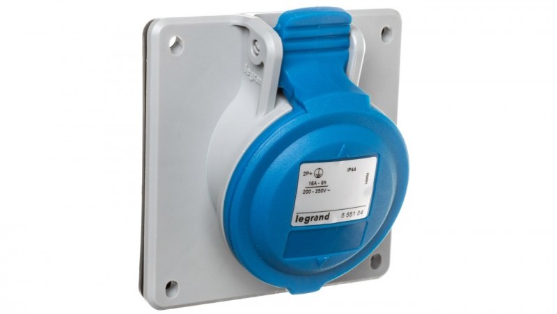 Legrand Gniazdo tablicowe 16A 3P 230V niebieskie IP44 P17 TEMPRA PRO 555184 555184