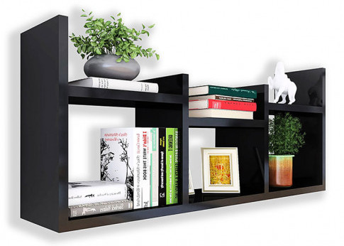 Czarna wisząca półka ścienna P8-G06