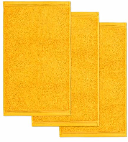 Möve Superwuschel ręcznik dla gości 30 x 50 cm ze 100% bawełny, złoty, zestaw 3 szt.
