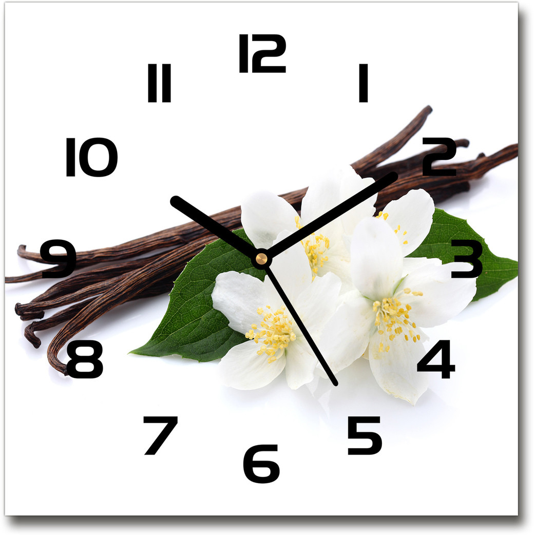 Zegar szklany kwadratowy Jaśmin i wanilia