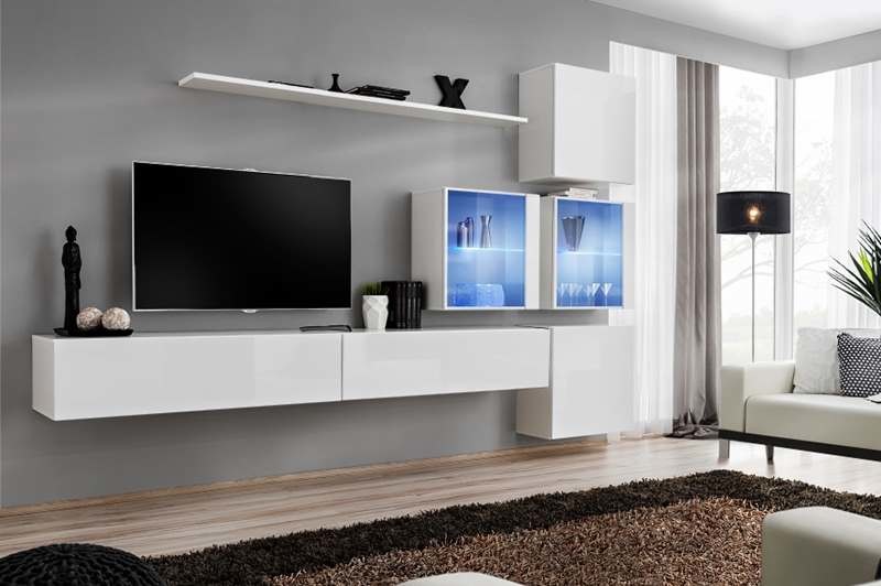 MEBLOŚCIANKA SWITCH 19 BIAŁY POŁYSK + LED 26 WW SW 19