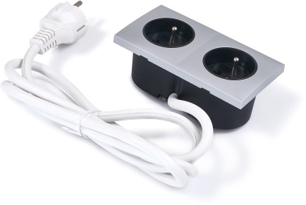 KOLORENO Gniazdo Doblatowe Moduł Aluminium 2x230V Srebrne GD2X230V