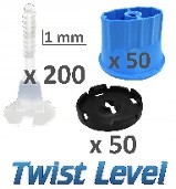 Twist Level! poziomowanie płytek, Zestaw 200/50/50