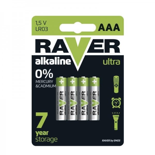 Emos Bateria alkaliczna Raver Ultra Alkaline AAA (LR03) blister 4 B7911 B7911