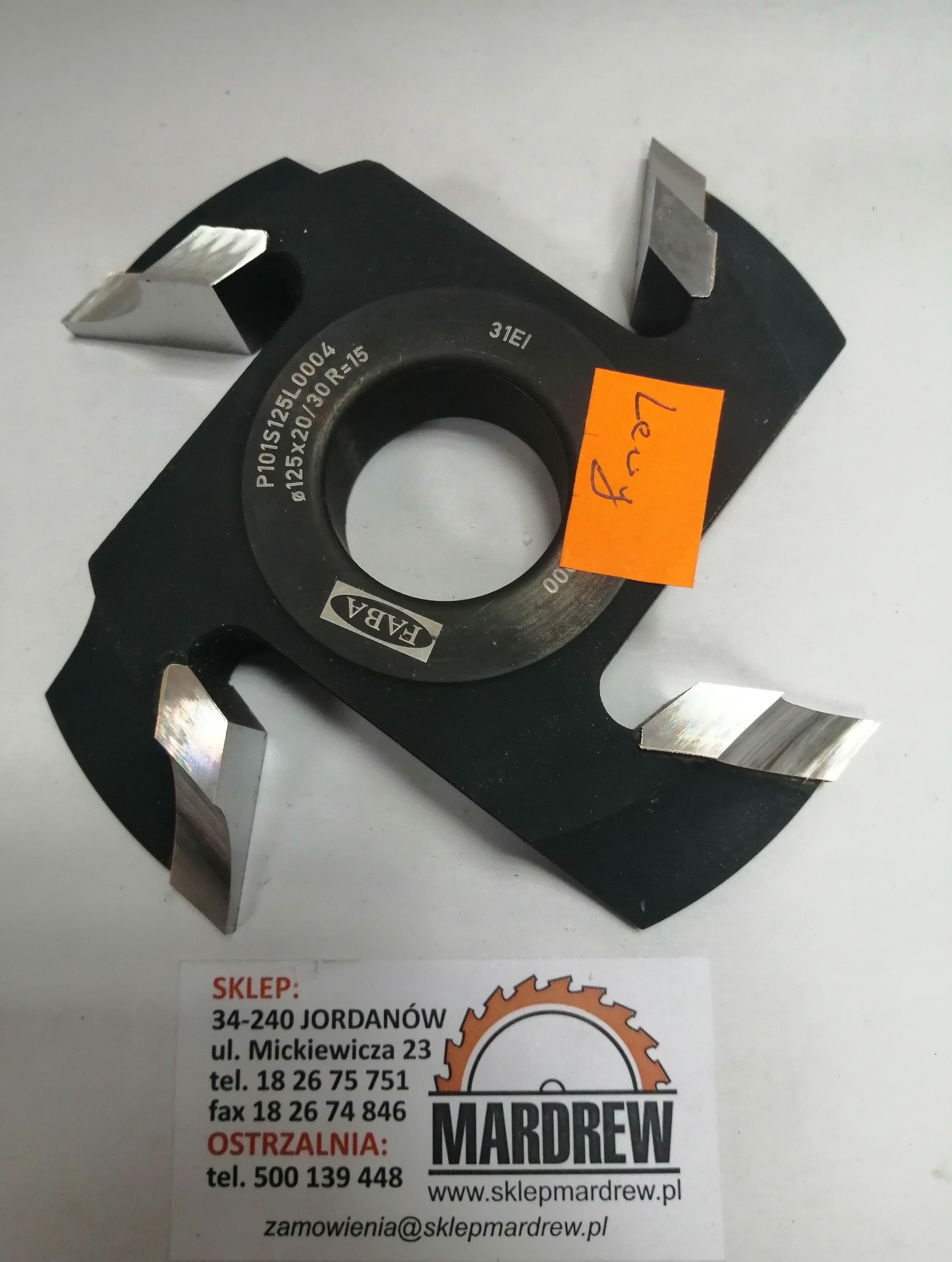 FABA Frez Do Ćwierćwałka R-15 125x20/30 R-15 HSS Lewy P101S125L0004 23763