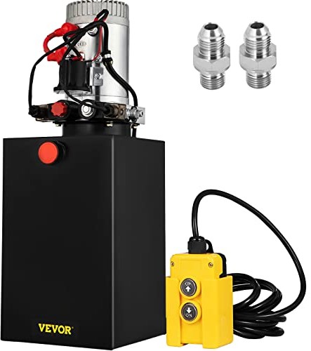 FlowerW FlowerW 15 kwartów podwójna działająca pompa hydrauliczna wywrotka przyczepa rozładunek podnośnik zestaw 12 V DC pompa do przyczepy 2 GPM Hydraulic Pump,15L Double Acting