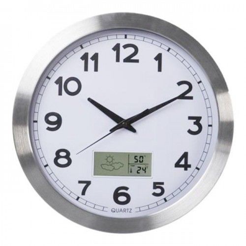 Atrix Zegar aluminiowy stacja pogody 355mm AL102LCD