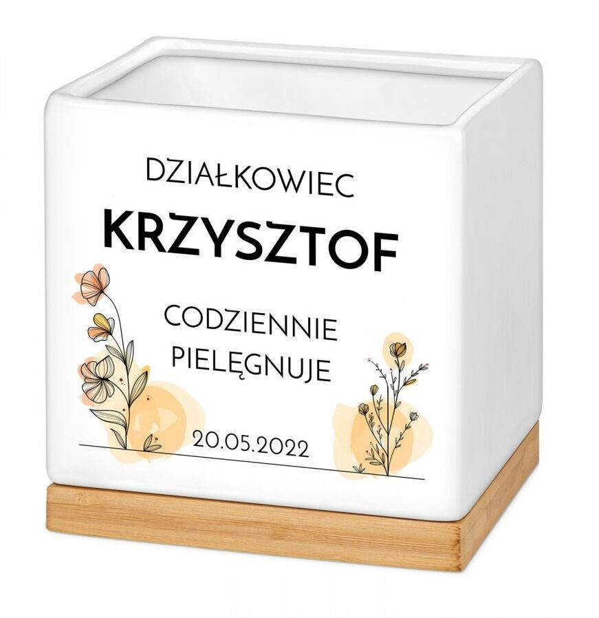 Blumfeldt Murrano Personalizowana kwadratowa z napisem dla ogrodnika na PDC2-011