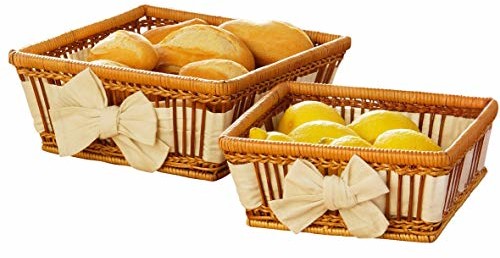 Premier Housewares Premier housewares koszyki z Ziele paproć z zamkiem kremowoszarym materiału zastosowania i kokardką szczegółów, zestaw -częściowy (1900510)