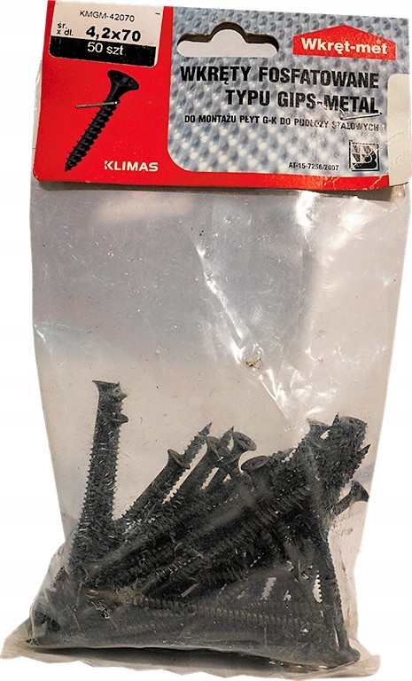 Wkręt 4,2x70 do metalu/płyt gipsowych 50 szt.