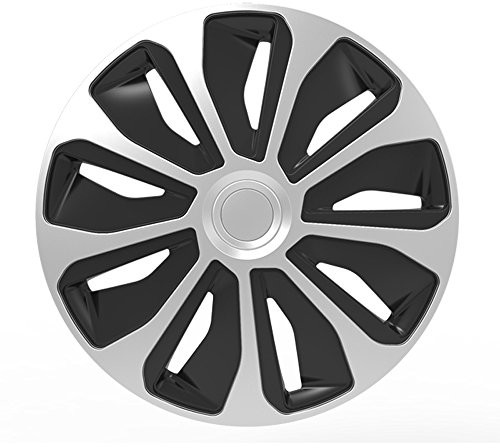 Autostyle autostyle Silver/Black zestaw kołpaków ozdobnych na koła Platyna 13-calowy Czarny, Srebrny PLATIN 13