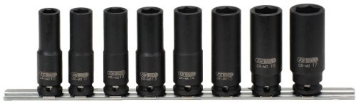 KS Tools 515.0648 zestaw kluczy nasadowych 3/8 cala Sześciokątny siły, długie, 8-częściowy, 10  17 MM 515.0648