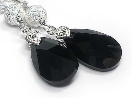 Swarovski 12Kolorów Długie Srebrne Kolczyki 22
