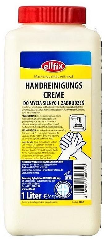 Eilfix Krem BHP do mycia rąk 2,5L do silnych zabrudzeń Handreinigungs Creme Eilfix