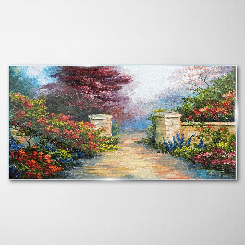 PL Coloray Obraz na Szkle ściana kwiaty drzewa 140x70cm