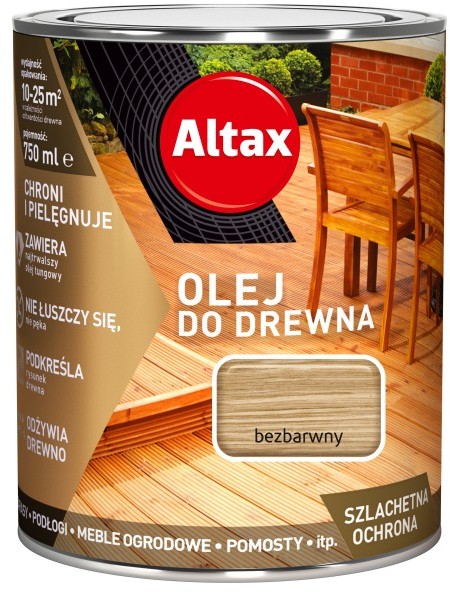Altax Olej do drewna bezbarwny 0 75 l