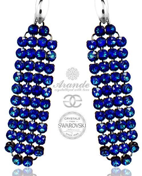 Swarovski kolczyki BERMUDA BLUE CRYSTALLIZED SREBRO