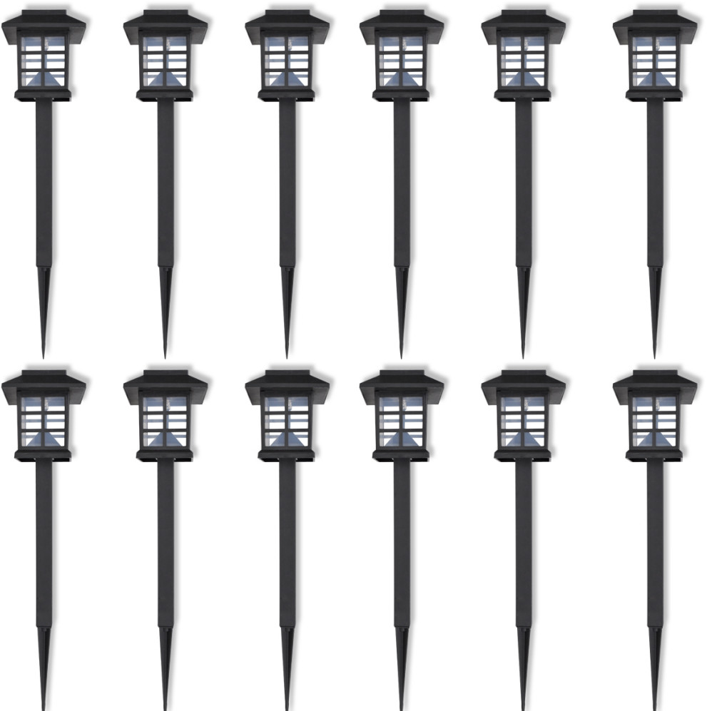 vidaXL Zewnętrzne lampy solarne LED 12 szt. ze szpikulcem 8,6 x 38 cm
