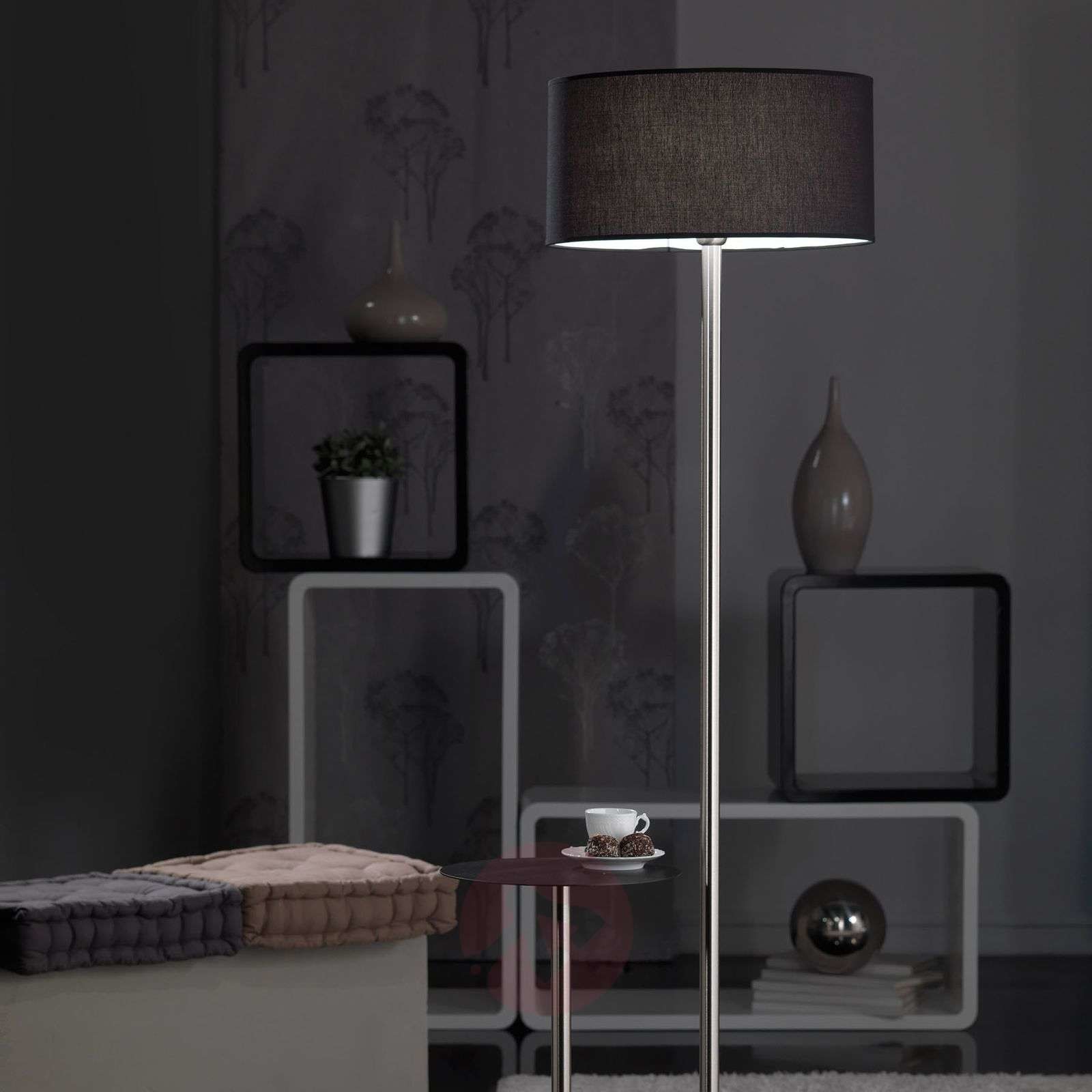ONLI Lampa podłogowa Pongo z kloszem z tkaniny i półką