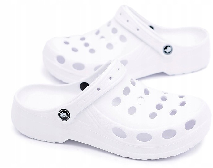 Flameshoes Flameshoes Męskie Klapki Sandały Białe Kroksy