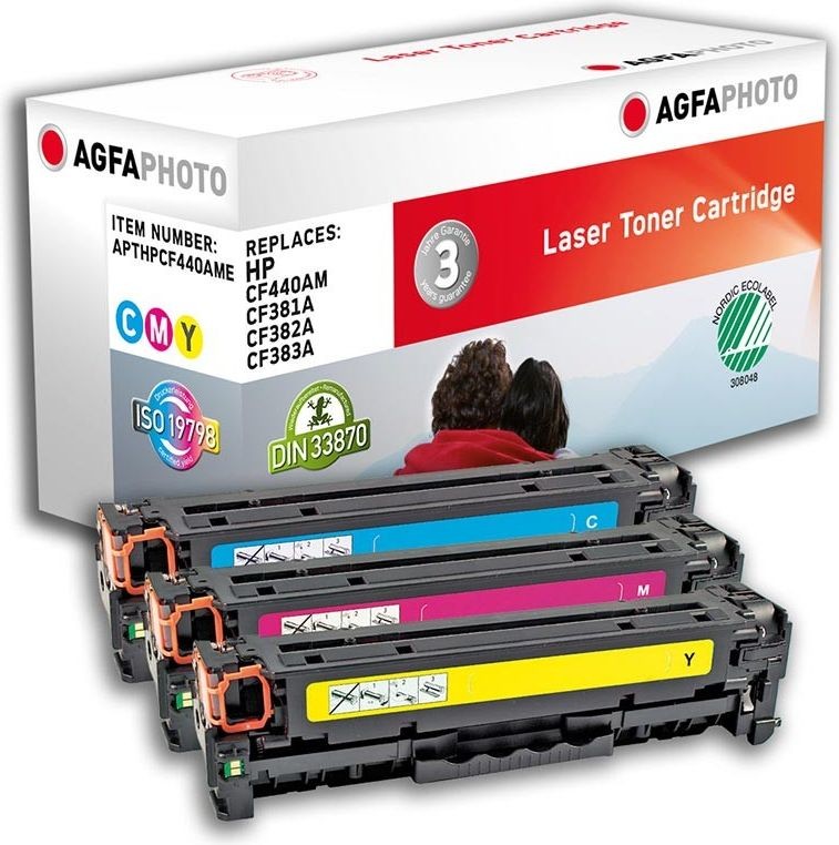 AgfaPhoto Toner APTHPCF440AME CF440AM CF381A CF382A CF383A Cyan Magenta Yellow
