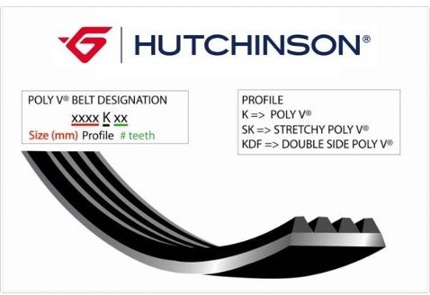 HUTCHINSON Pasek klinowy wielorowkowy 985 K 6
