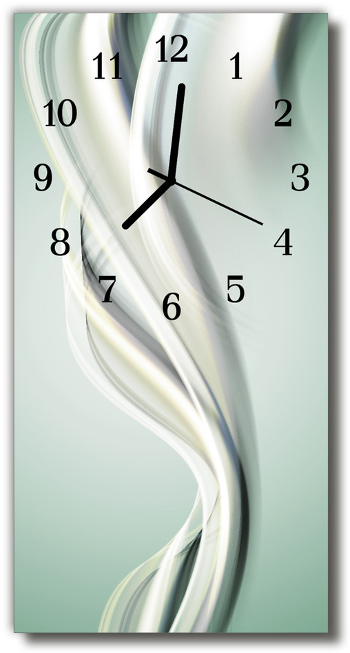 tulup pl Zegar Szklany Pionowy Sztuka Abstrakcja linie szary 30x60cm