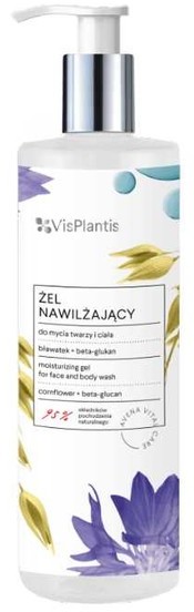 Vis Plantis Vis Plantis bławatek + beta-glukan Żel nawilżający do mycia twarzy i ciała 400ml