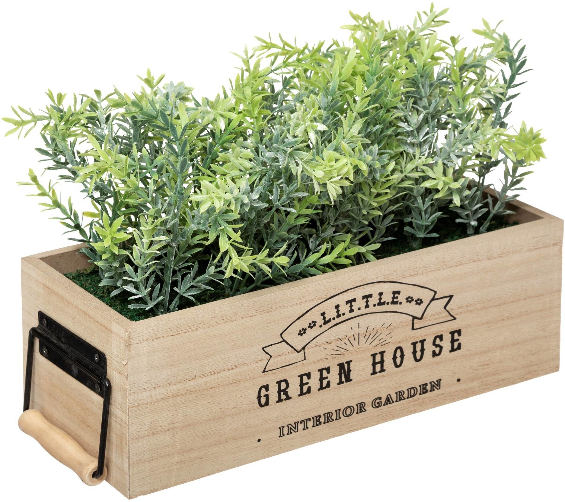 Sztuczne rośliny w skrzynce z uchwytem 43 x 24 cm 179227