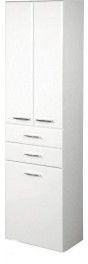 Aqualine ZOJA/KERAMIA FRESH szafka wysoka z koszem, 50x184x29 cm, biała 51293