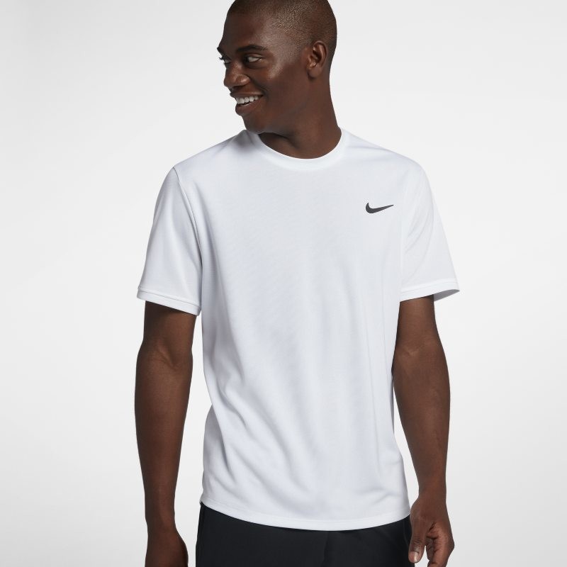 Nike Męska koszulka z krótkim rękawem do tenisa NikeCourt Dri-FIT - Biel 939134-100