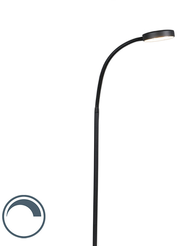 QAZQA Nowoczesna lampa stojąca czarna w tym LED - Trax