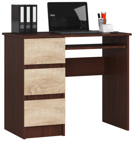 Nowoczesne biurko do komputera wenge + dąb sonoma M7-T21