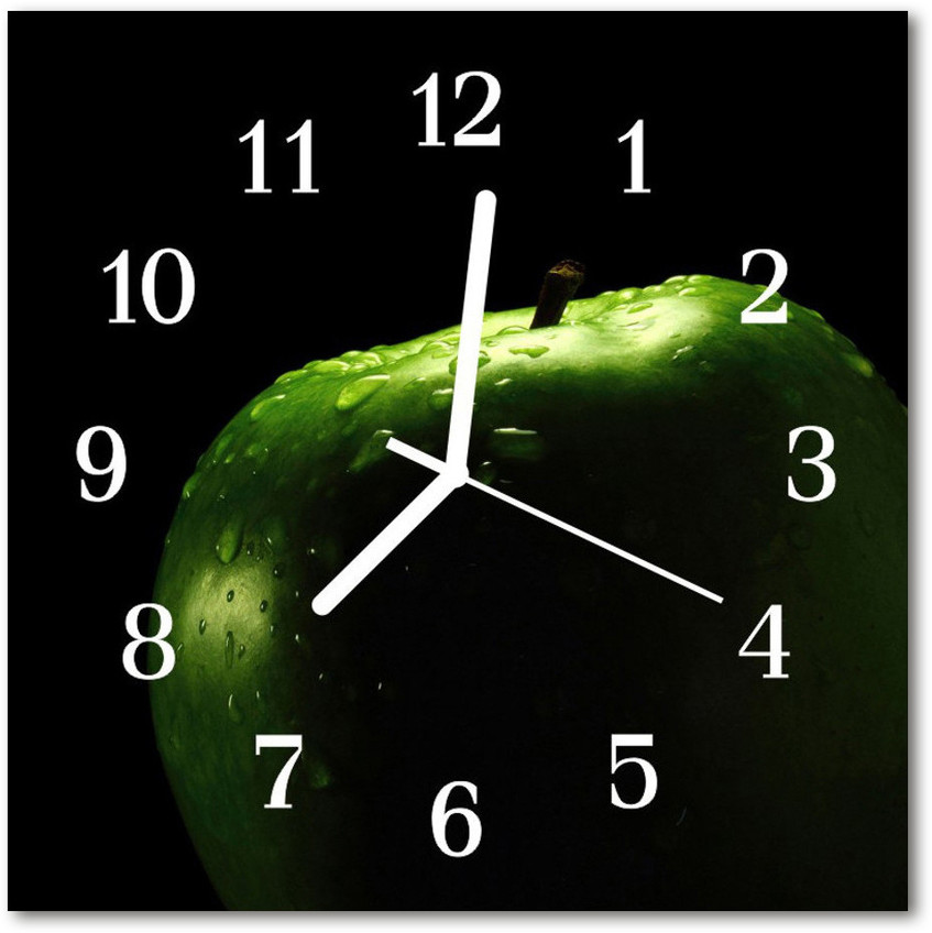 tulup pl Zegar szklany kwadratowy Jabłko 30x30cm