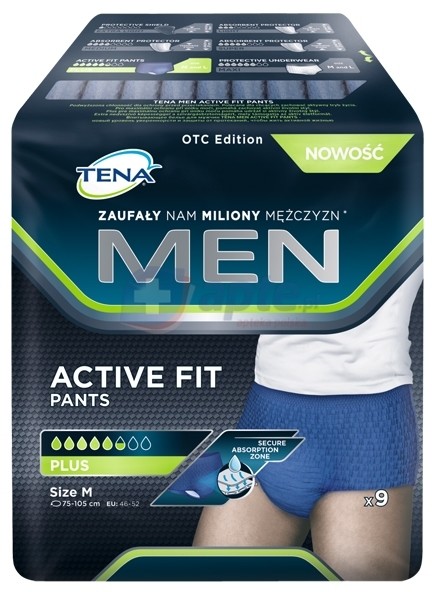 SCA Tena SCA Hygiene Products Majtki chłonne Men Active Fit Pants rozmiar M x9 sztuk