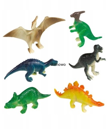 FIGURKI Z TWORZYWA mini DINOZAURY 6 szt