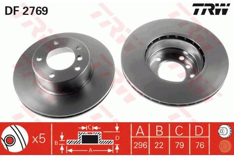 TRW Tarcza hamulcowa DF2769