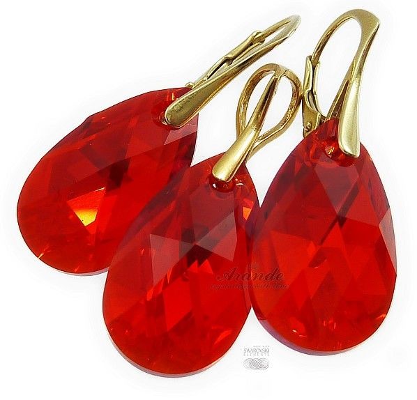 Arande SWAROVSKI CZERWONY KOMPLET+ŁAŃCUSZEK ZŁOTE SREBRO 5497489650