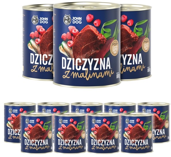 JOHN DOG John Dog Berry Adult dziczyzna z malinami 800g PJON018_PAK12