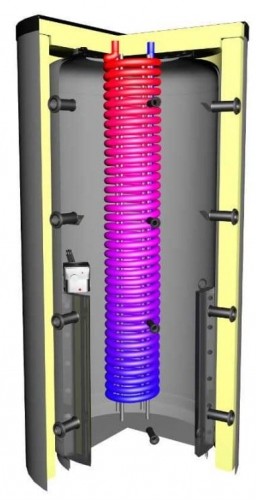 Alpha Thermotec Bufor spiro Alpha Thermotec PSH 1000l wężownica CWU zbiornik buforowy PSH 1000
