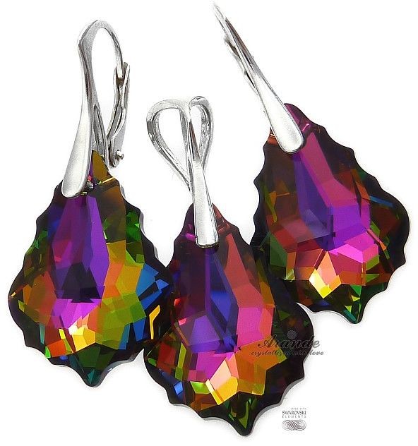 Arande KOMPLET SWAROVSKI VITRAIL MEDIUM SREBRO 700256