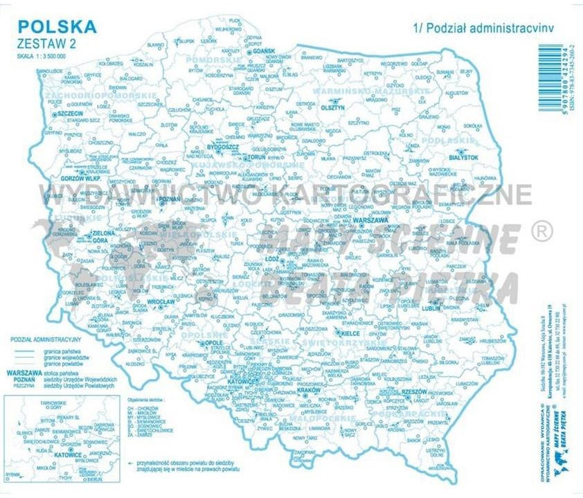 Piętka Zestaw II - Polska mapa konturowa (20szt)