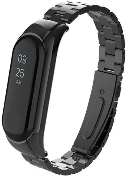 Alogy Bransoleta Alogy Stainless Steel do Xiaomi Mi Band 5 Czarna 8504X1