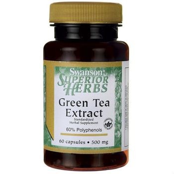 SWANSON Health Ekstrakt Z Liści Zielonej Herbaty Standaryzowany Green Tea Extract 500mg 60 Kapsułek 087614140995