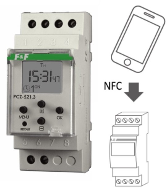 F&F Zegar sterujący programowalny PCZ-521 tygodniowy PCZ-521