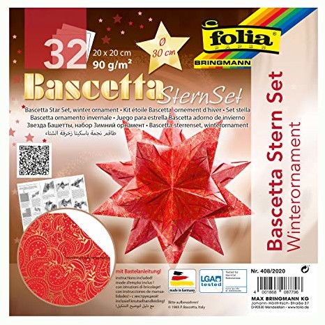 folia Folia - gwiazda bascetta do samodzielnego złożenia, 200x200mm