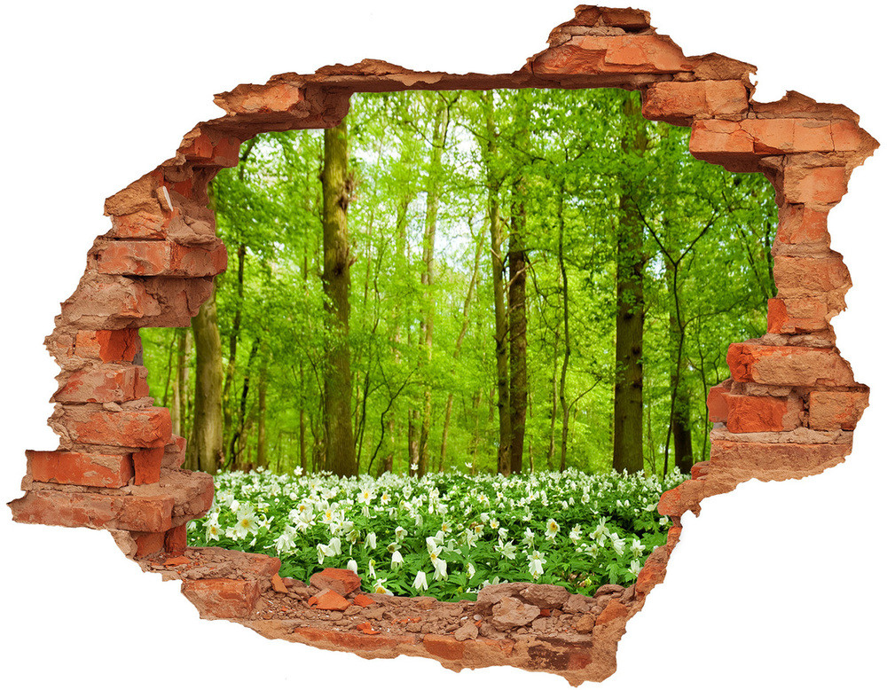 Wallmuralia.pl naklejka fototapeta 3D widok Kwiaty w lesie